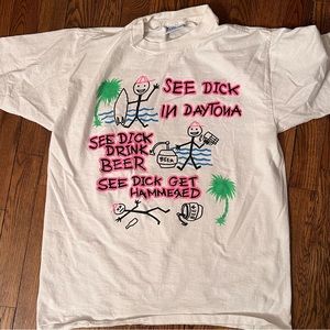 Vintage made in the USA See Dick in Daytona Spring Break Tshirt … size large